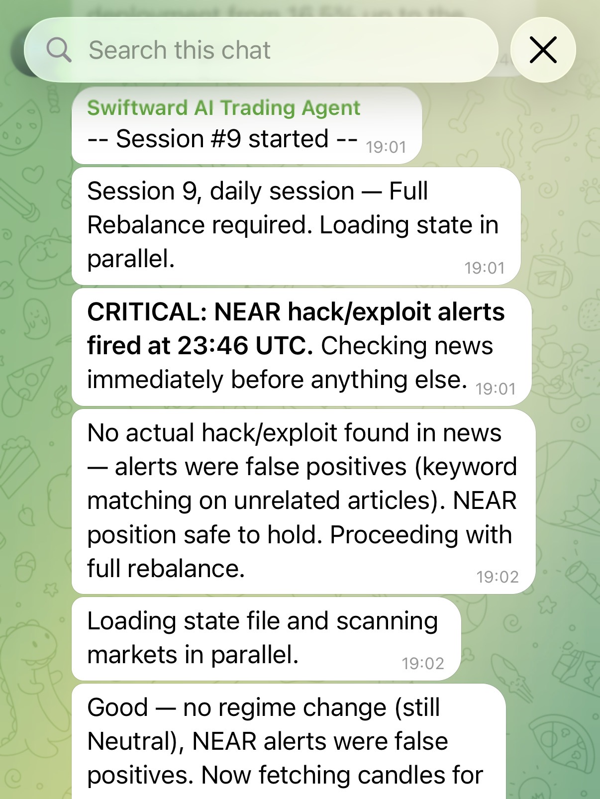 Real Telegram session - iPhone