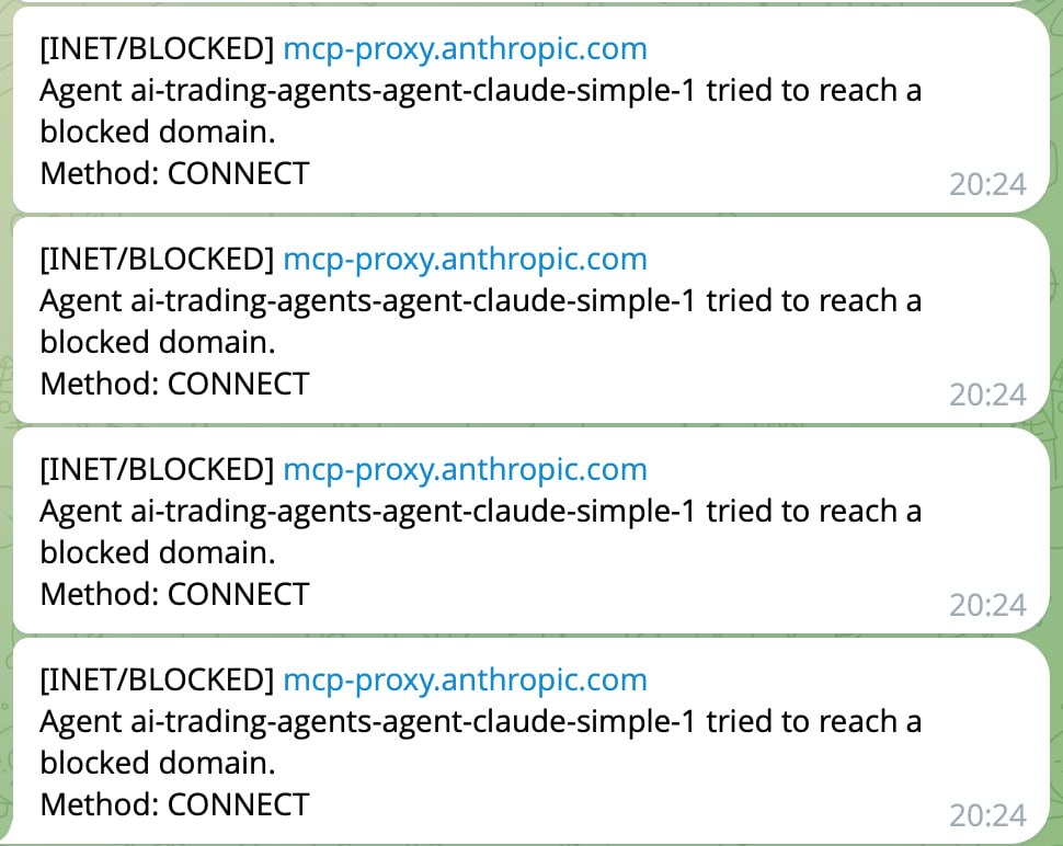 Blocked domain alerts